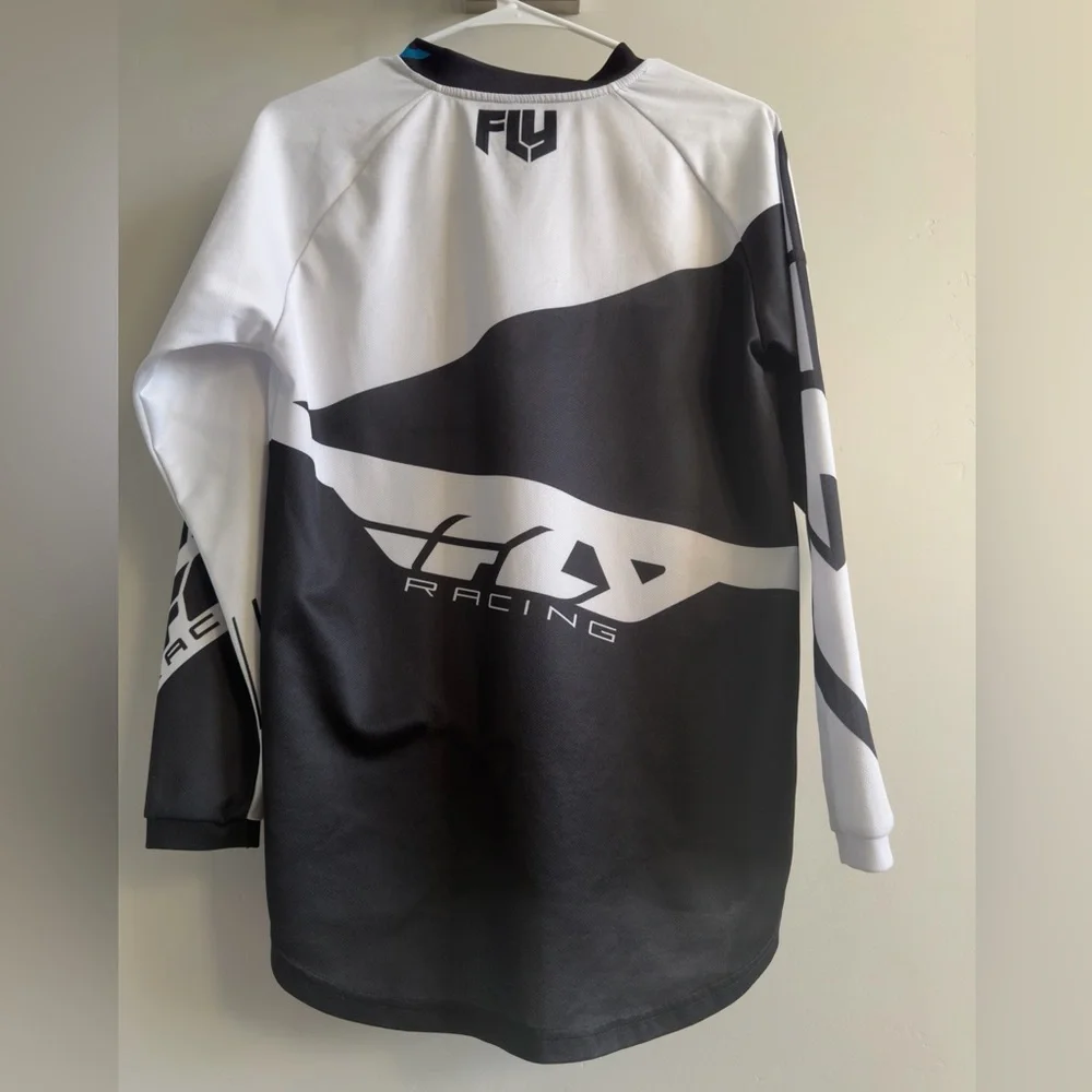 Fly Racing Motocross Jersey‎ Youth YXL Black White F-16 MX BMX